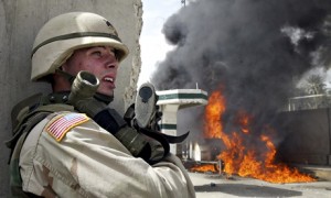 A US soldier in Iraq in 2004