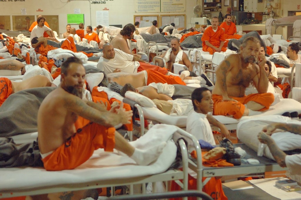 Overcrowding in a California state prison